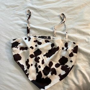 Cow Print Crop Top